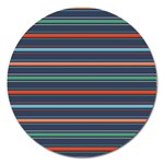 Horizontal Line Blue Green Magnet 5  (Round) Front