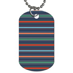 Horizontal Line Blue Green Dog Tag (two Sides) by Mariart