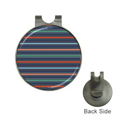 Horizontal Line Blue Green Hat Clips With Golf Markers