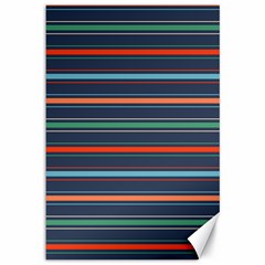 Horizontal Line Blue Green Canvas 12  X 18   by Mariart