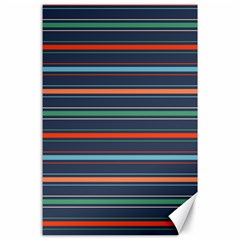 Horizontal Line Blue Green Canvas 24  X 36 