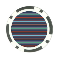 Horizontal Line Blue Green Poker Chip Card Guard