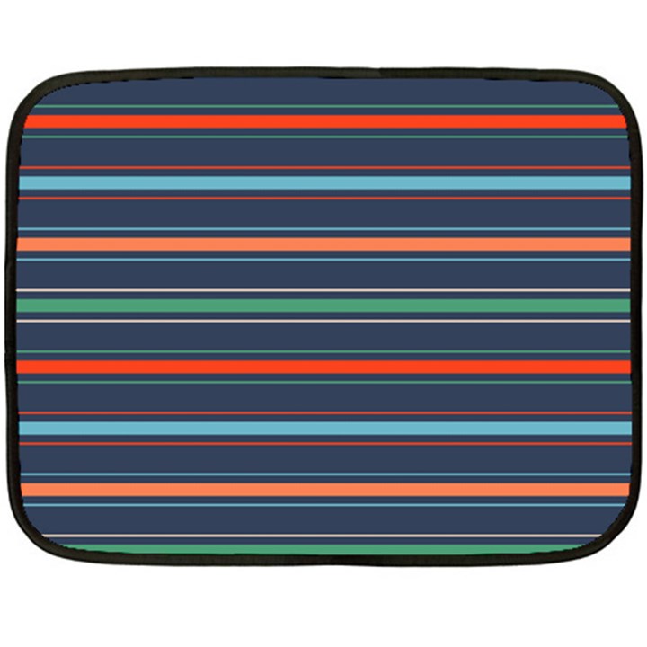 Horizontal Line Blue Green Fleece Blanket (Mini)