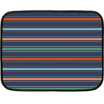 Horizontal Line Blue Green Double Sided Fleece Blanket (Mini)  35 x27  Blanket Back