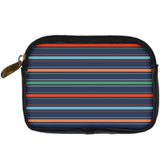 Horizontal Line Blue Green Digital Camera Cases