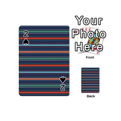 Horizontal Line Blue Green Playing Cards 54 (mini) 