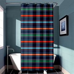 Horizontal Line Blue Green Shower Curtain 36  X 72  (stall) 