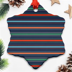 Horizontal Line Blue Green Ornament (snowflake)