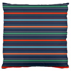 Horizontal Line Blue Green Large Cushion Case (one Side)