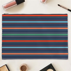 Horizontal Line Blue Green Cosmetic Bag (xxl) 