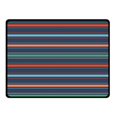 Horizontal Line Blue Green Double Sided Fleece Blanket (small) 