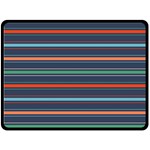 Horizontal Line Blue Green Double Sided Fleece Blanket (Large)  80 x60  Blanket Front