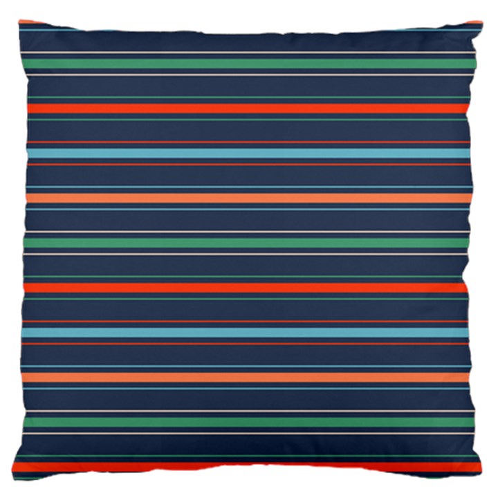 Horizontal Line Blue Green Standard Flano Cushion Case (One Side)