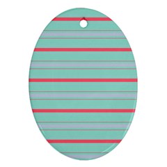 Horizontal Line Blue Red Ornament (oval) by Mariart