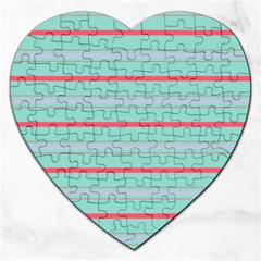 Horizontal Line Blue Red Jigsaw Puzzle (Heart)