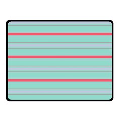 Horizontal Line Blue Red Fleece Blanket (Small)