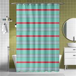 Horizontal Line Blue Red Shower Curtain 48  x 72  (Small)  Curtain(48  X 72 ) - 42.18 x64.8  Curtain(48  X 72 )