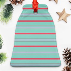 Horizontal Line Blue Red Ornament (Bell)