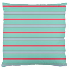 Horizontal Line Blue Red Large Cushion Case (one Side) by Mariart