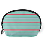 Horizontal Line Blue Red Accessory Pouches (Large)  Back