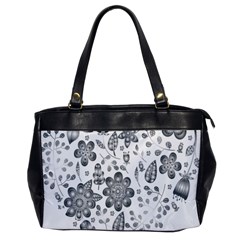 Grayscale Floral Heart Background Office Handbags