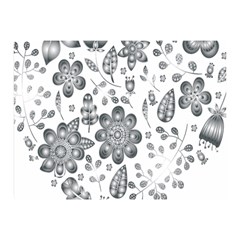 Grayscale Floral Heart Background Double Sided Flano Blanket (mini) 