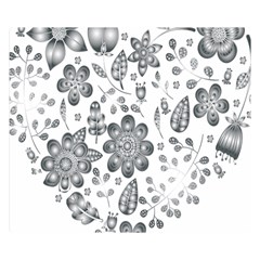 Grayscale Floral Heart Background Double Sided Flano Blanket (small) 