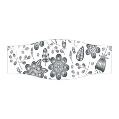 Grayscale Floral Heart Background Stretchable Headband