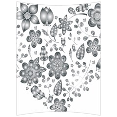 Grayscale Floral Heart Background Back Support Cushion by Mariart