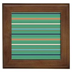 Horizontal Line Green Red Orange Framed Tiles