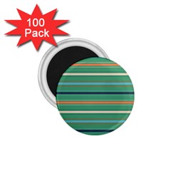 Horizontal Line Green Red Orange 1 75  Magnets (100 Pack)  by Mariart