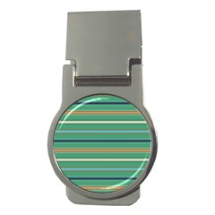 Horizontal Line Green Red Orange Money Clips (round) 