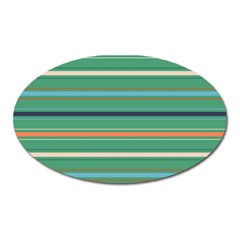 Horizontal Line Green Red Orange Oval Magnet by Mariart