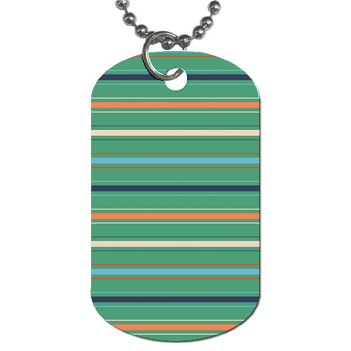 Horizontal Line Green Red Orange Dog Tag (One Side)