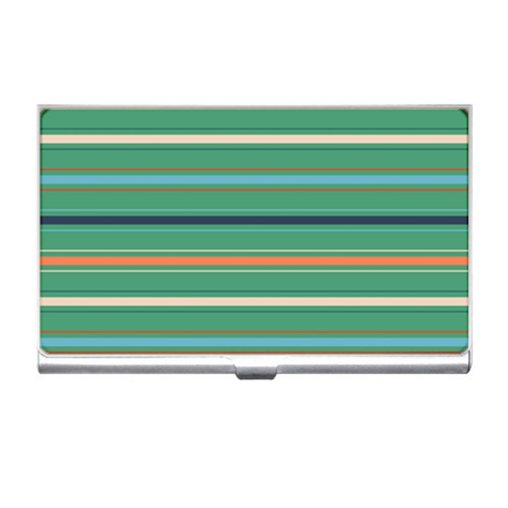 Horizontal Line Green Red Orange Business Card Holders