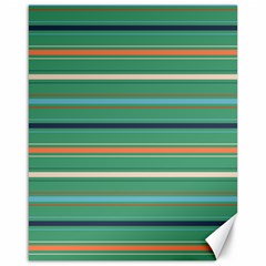 Horizontal Line Green Red Orange Canvas 16  X 20  