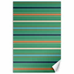 Horizontal Line Green Red Orange Canvas 24  X 36 