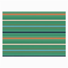 Horizontal Line Green Red Orange Large Glasses Cloth (2-side) by Mariart