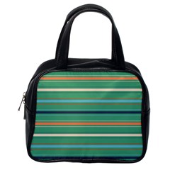 Horizontal Line Green Red Orange Classic Handbags (one Side) by Mariart