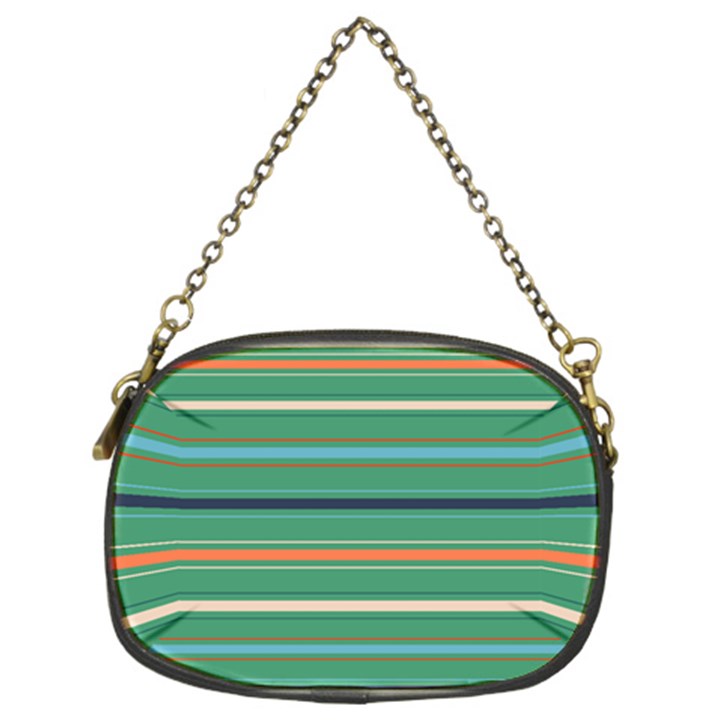 Horizontal Line Green Red Orange Chain Purses (Two Sides) 