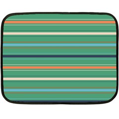 Horizontal Line Green Red Orange Double Sided Fleece Blanket (mini) 