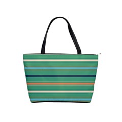 Horizontal Line Green Red Orange Shoulder Handbags by Mariart