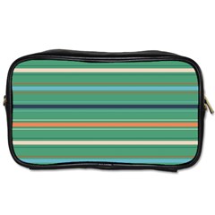 Horizontal Line Green Red Orange Toiletries Bags 2-side by Mariart