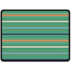 Horizontal Line Green Red Orange Fleece Blanket (large)  by Mariart