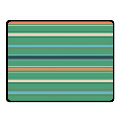 Horizontal Line Green Red Orange Fleece Blanket (small) by Mariart