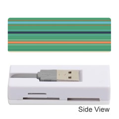 Horizontal Line Green Red Orange Memory Card Reader (stick)  by Mariart