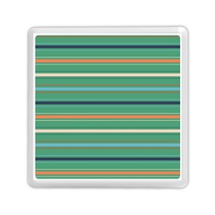 Horizontal Line Green Red Orange Memory Card Reader (square)  by Mariart