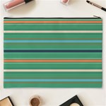 Horizontal Line Green Red Orange Cosmetic Bag (XXXL)  Back