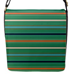 Horizontal Line Green Red Orange Flap Messenger Bag (s)