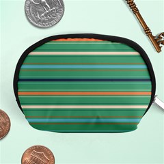 Horizontal Line Green Red Orange Accessory Pouches (medium)  by Mariart